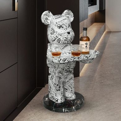 Life-Size Bearbrick Statue with Tray