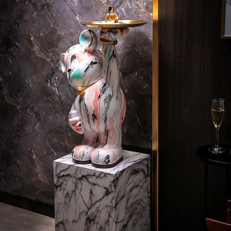 Graffiti Art Bear Tray Statue