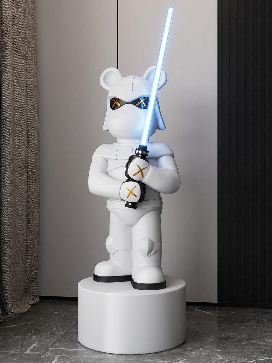 Life-Size Hype Bear Stormtrooper Statue with Lightsaber